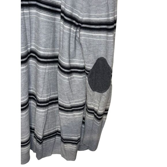 Talbots Women's Sweater Striped Elbow Patches Open Front Duster Cardigan Grey 2X - Picture 8 of 10
